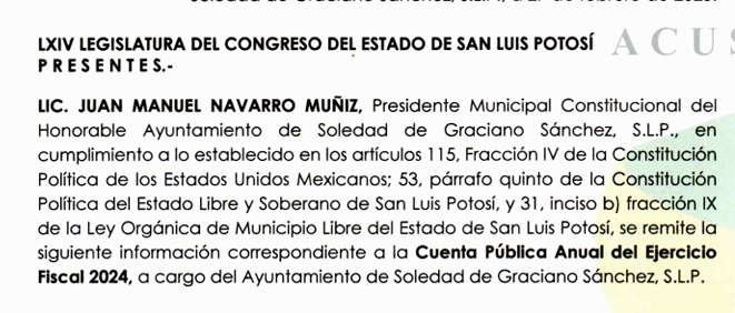 OFICIO CUENTA PUBLICA