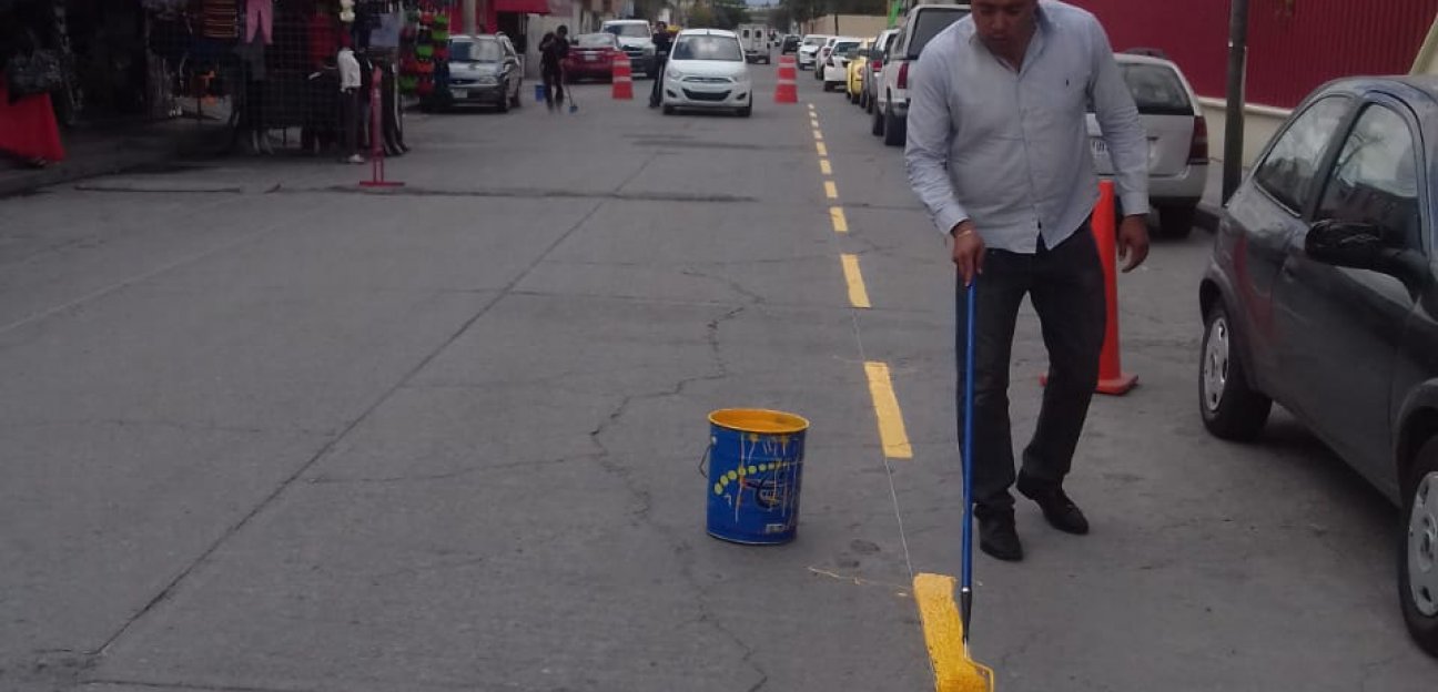 Se actualiza marcación de espacios para tianguis del municipio