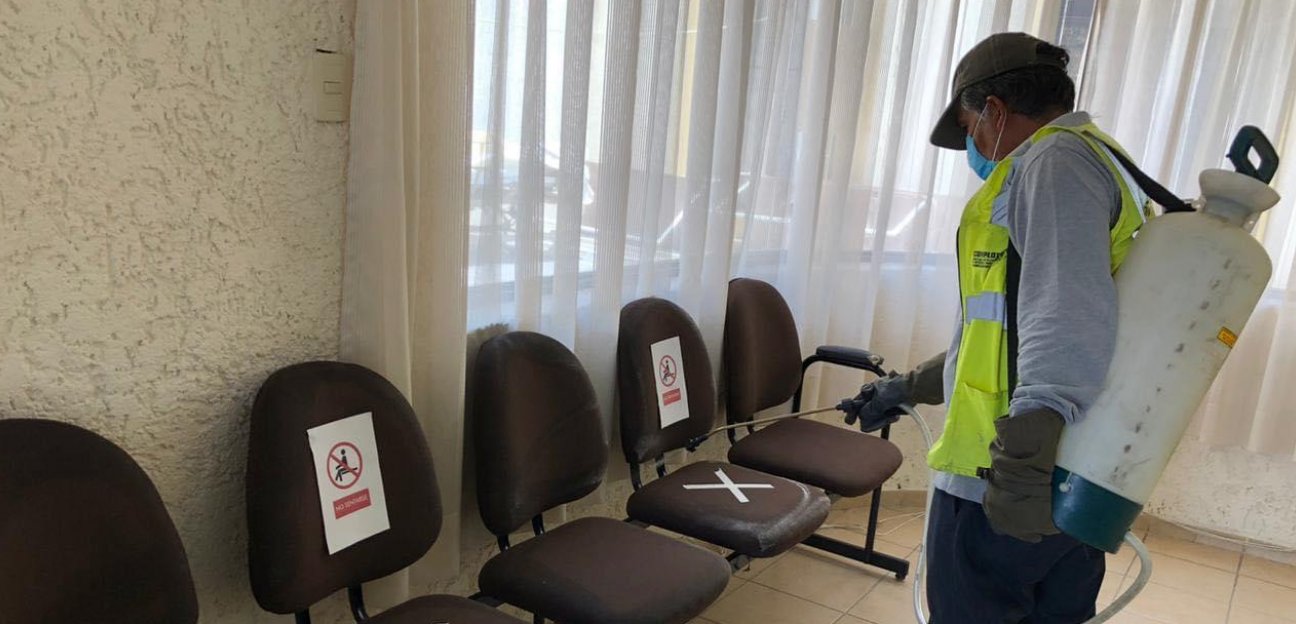 Se realizó desinfección en áreas con servicio al público 