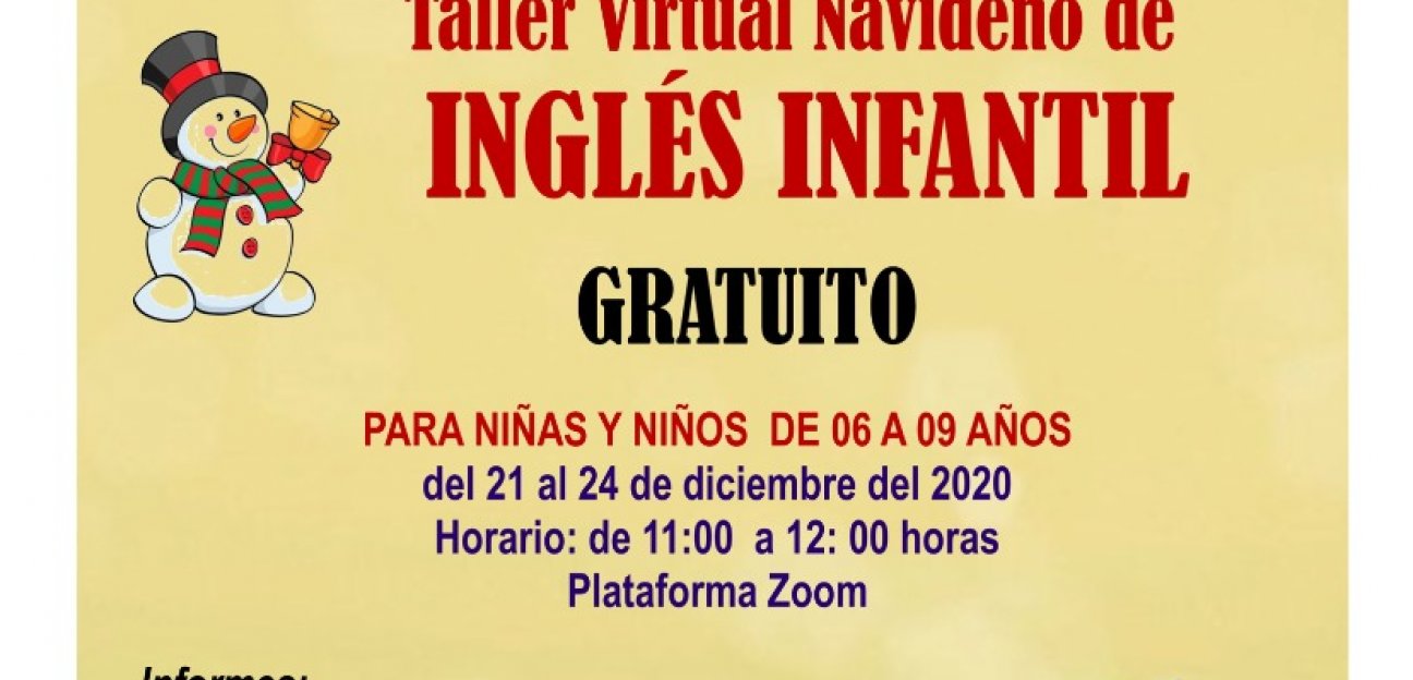 Invitan a taller virtual de inglés para niños y niñas 