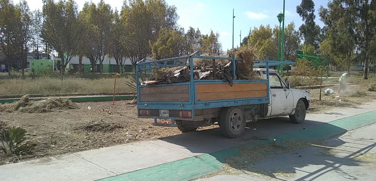 Parque y Jardines de Soledad realizan limpieza de área verde de San Lorenzo