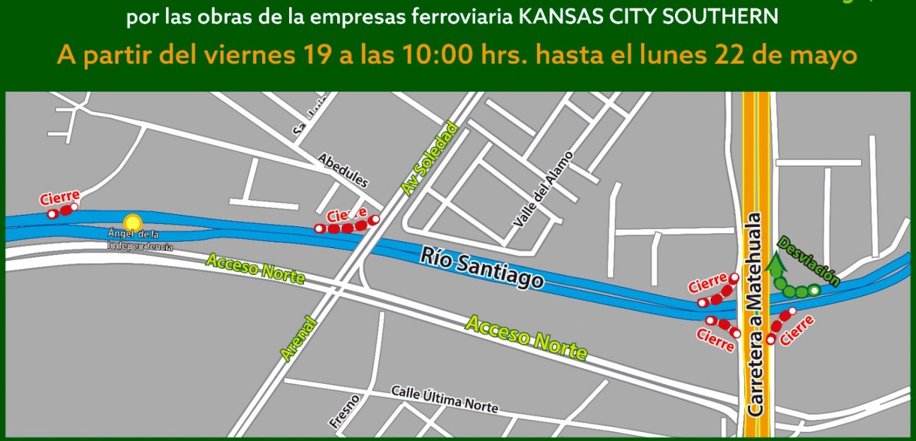 Por maniobras, se confirma cierre vial en el Río Santiago a partir del viernes: Tránsito y Policía Vial de Soledad