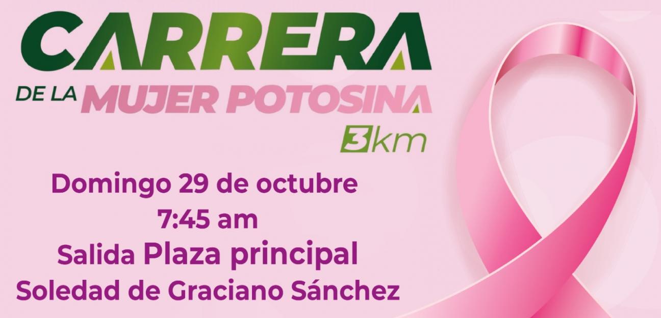 Por el mes rosa, Soledad de G.S. se suma a Mega Carrera de la Mujer Potosina
