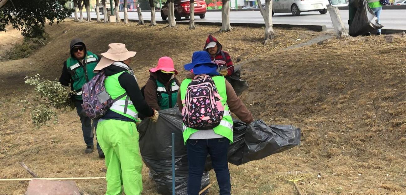 Municipio de Soledad regresa con labores de limpieza y mejora urbana en la carr. a Matehuala
