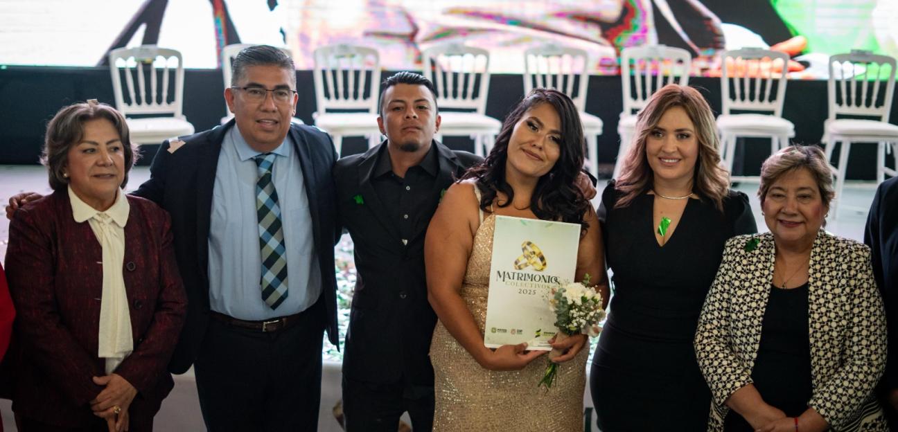 Fernanda y José, pareja que apadrinó el Alcalde de Soledad en el programa Matrimonios Colectivos 2025 
