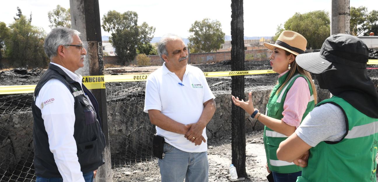 Ayuntamiento de Soledad mantiene monitoreo y acciona remediación del sitio incendiado en av. Valentin Amador