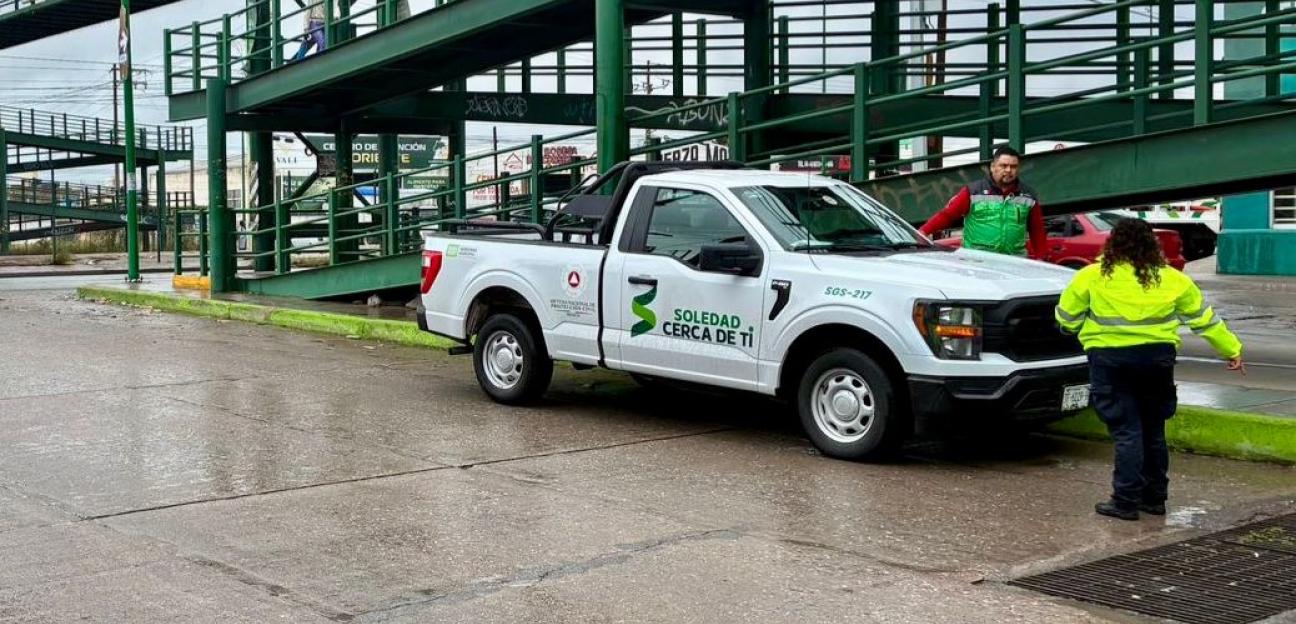 Protección Civil de Soledad mantiene monitoreo permanente ante lluvias