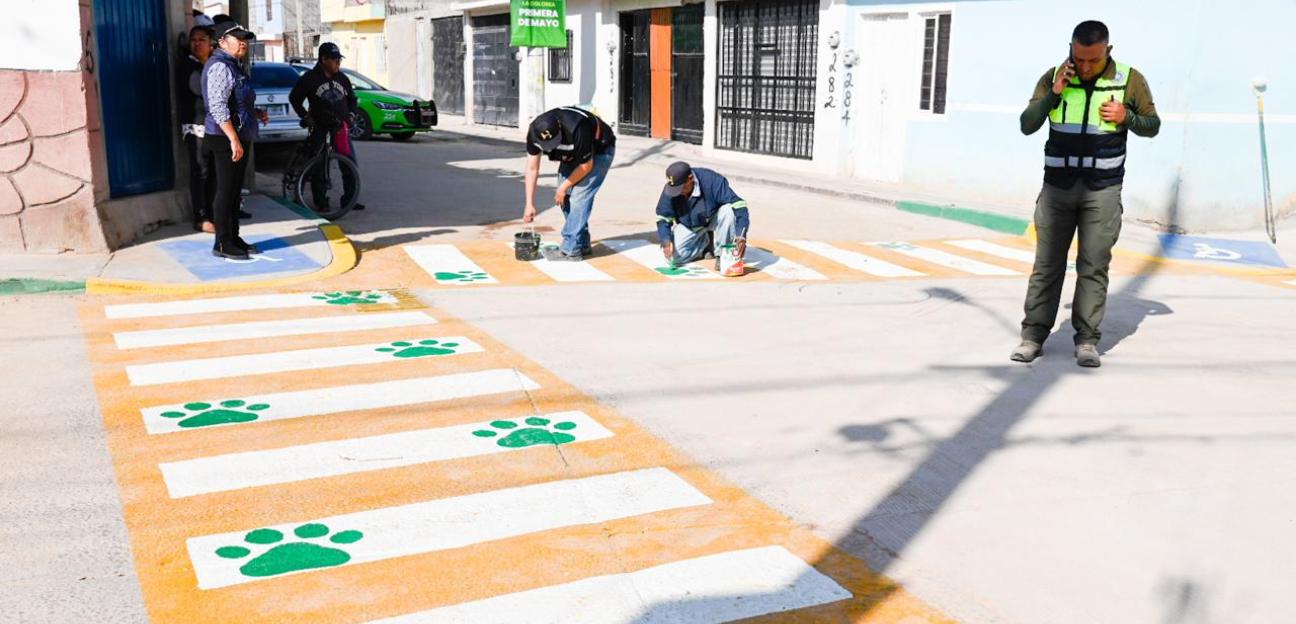Con obra de alto impacto social, alcalde Juan Manuel Navarro mejora movilidad y seguridad en la col. Primero de Mayo