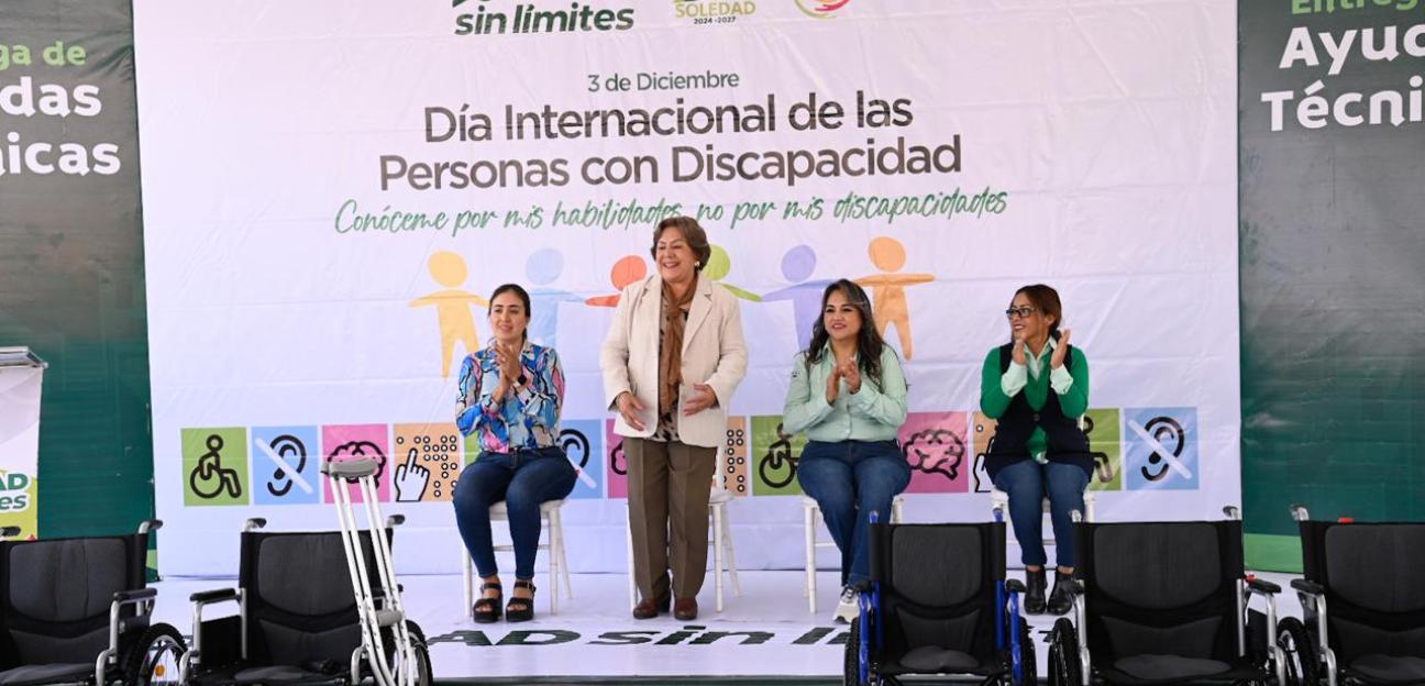 Con apoyos funcionales, DIF Municipal de Soledad reconoce fortaleza de las personas con discapacidad
