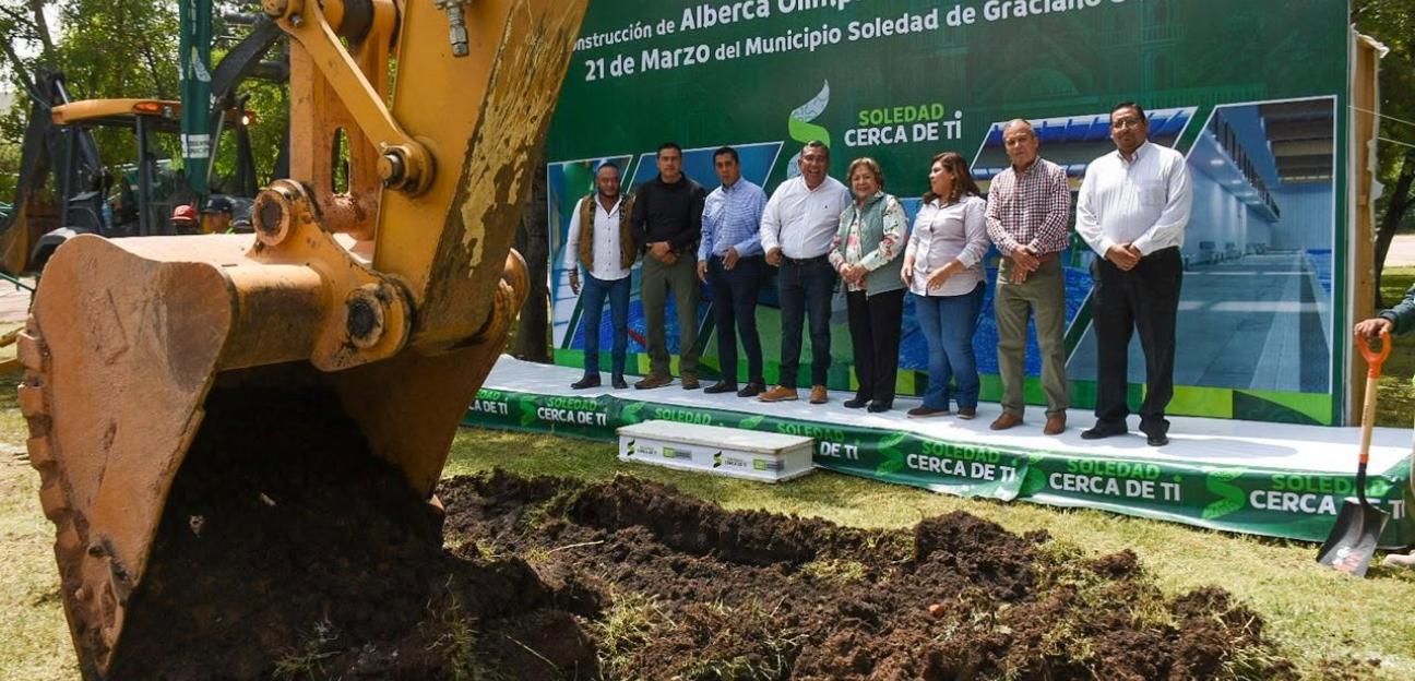 Alberca olímpica en Soledad continúa su edificación como un recinto para el deporte de alto rendimiento