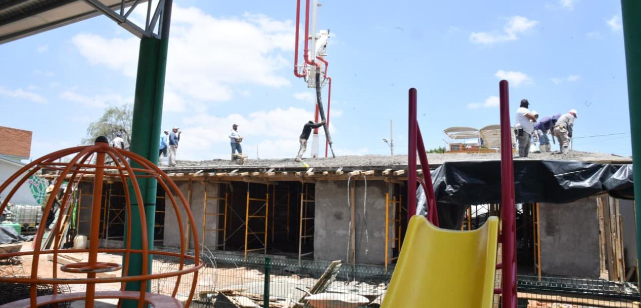 Construcción de 3 nuevas aulas en Centro de Atención Infantil en Soledad reporta avance positivo