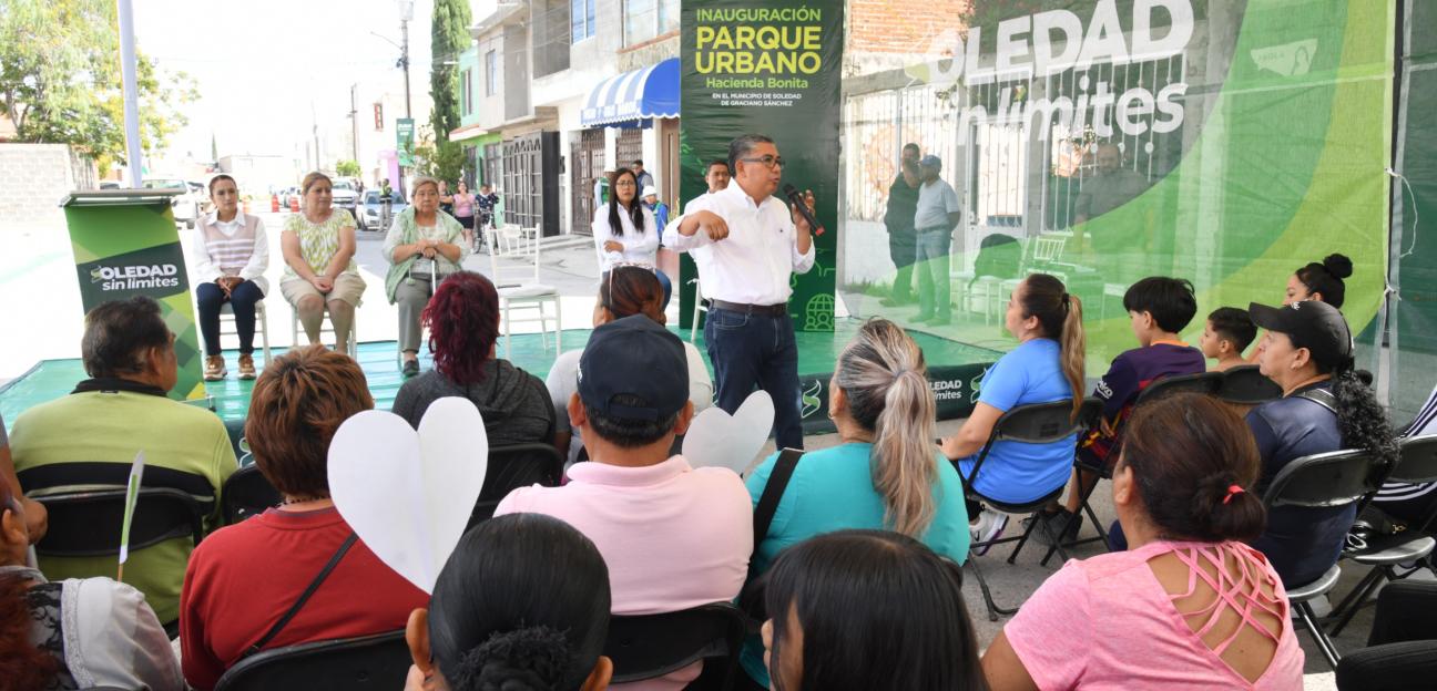 Entrega Juan Manuel Navarro nuevo espacio deportivo y recreativo en col. Hacienda Bonita