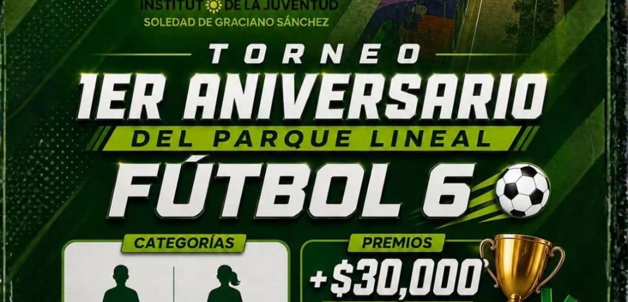 Ayuntamiento de Soledad celebra aniversario del Parque Lineal con torneos y en premios en efectivo